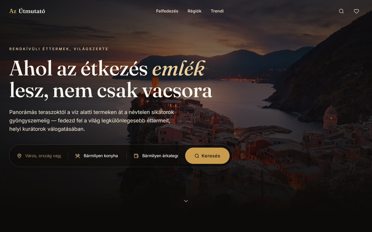 Az útmutató — weboldal előnézet